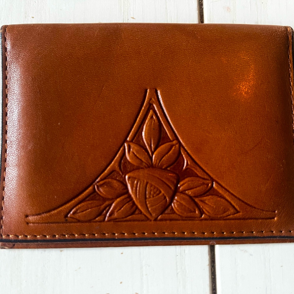 ROLFS Leather tooled card holder